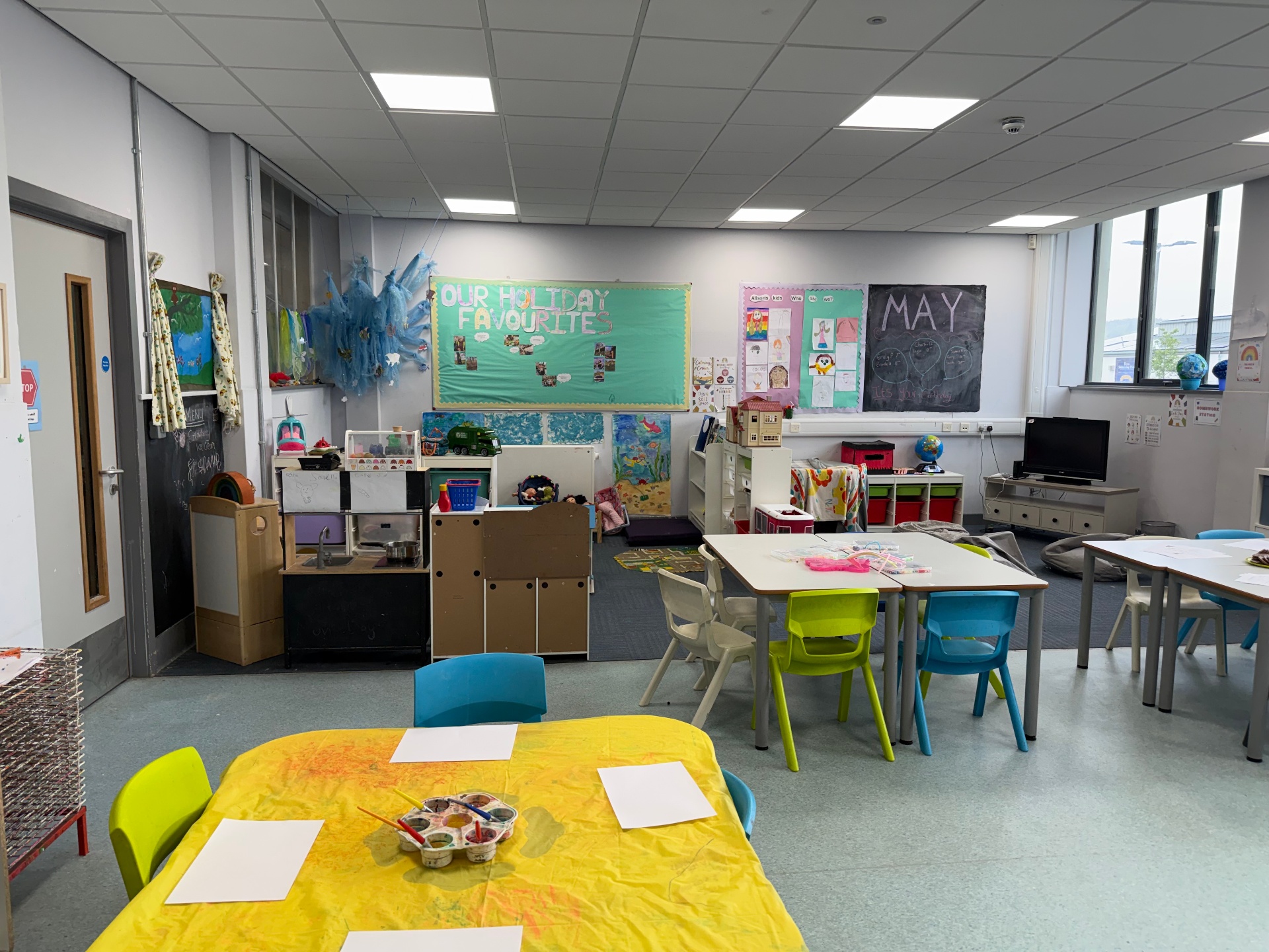 Activity tables, holiday favourites display and homework station